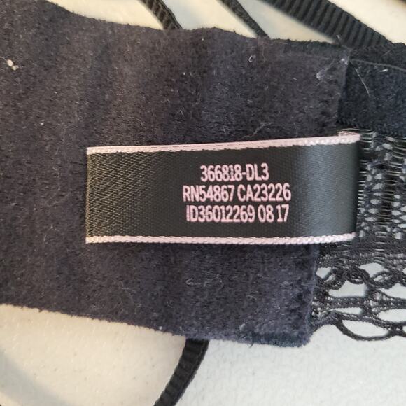 Victoria’s Secret Dot Mesh & Lace Scoop Bralette Black Festival Witchy Size XS - Picture 7 of 8